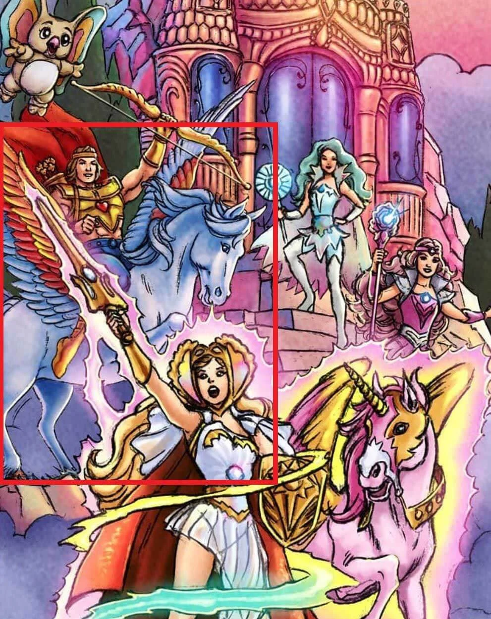 Masters of the Universe Origins Power Con She-ra partial rear bow kowl Artwork