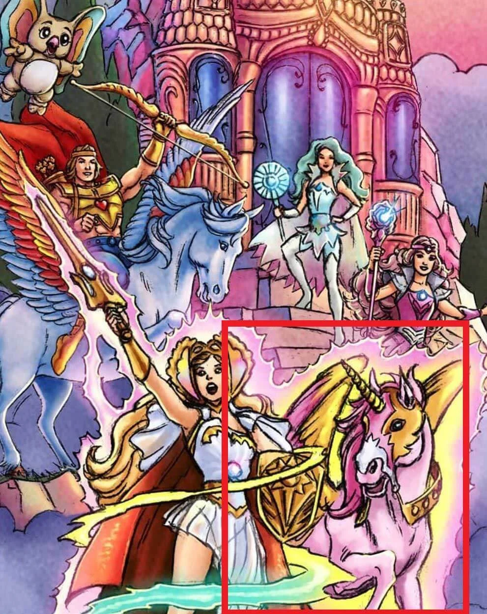 Masters of the Universe Origins Power Con She-ra partial rear bow kowl Artwork