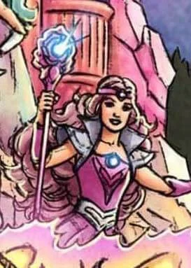Masters of the Universe Origins Power Con She-ra partial rear bow kowl Artwork Glimmer