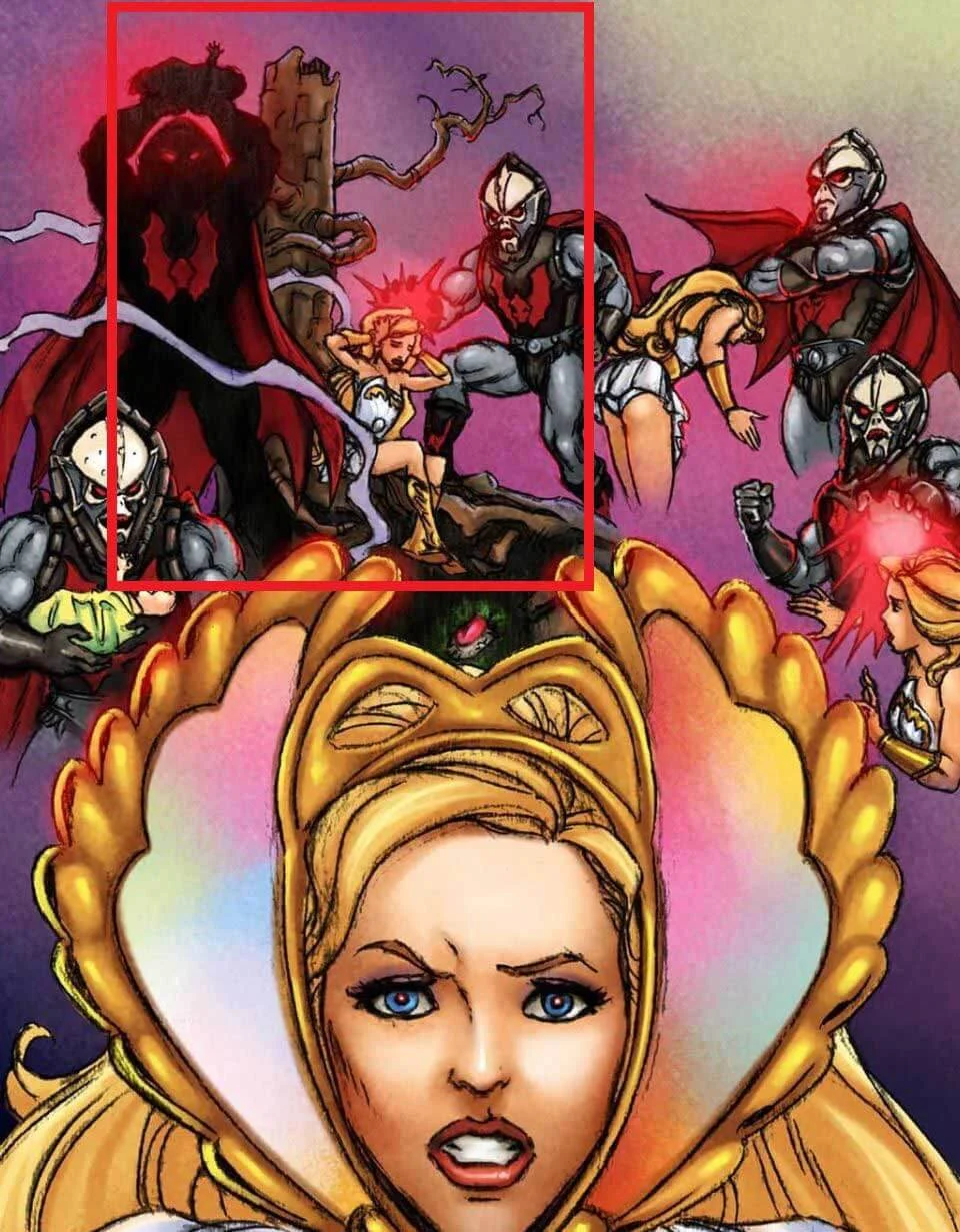 Masters of the Universe Origins Power Con She-ra partial rear hordak Artwork