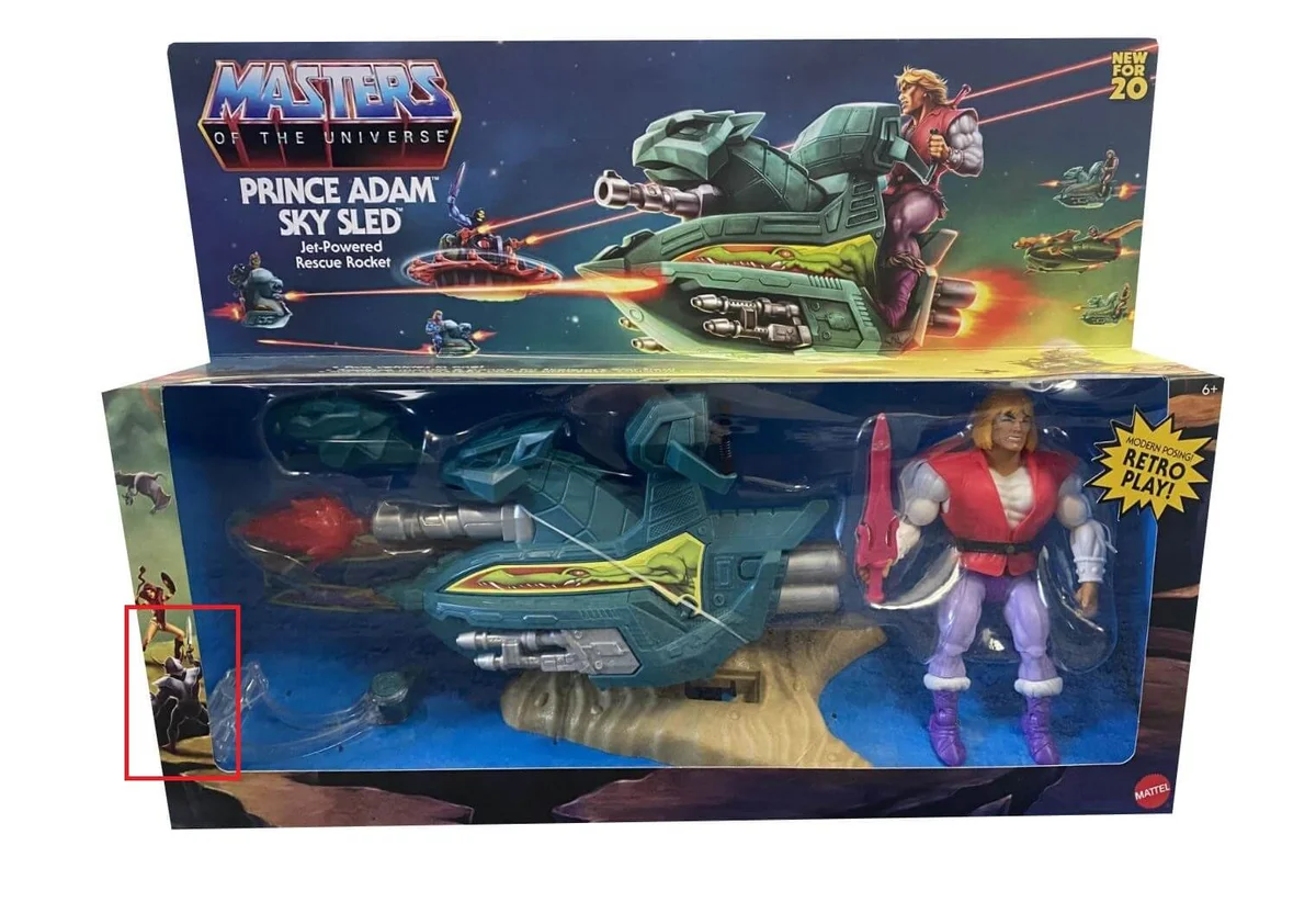 Masters of the Universe Origins Sky Sled package front Artwork