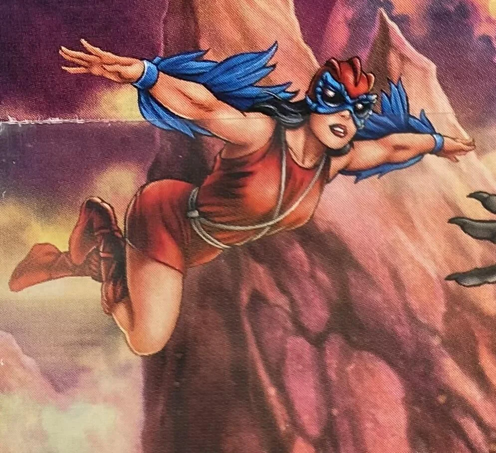 Masters of the Universe Origins Stratos Card back Artwork Hawke