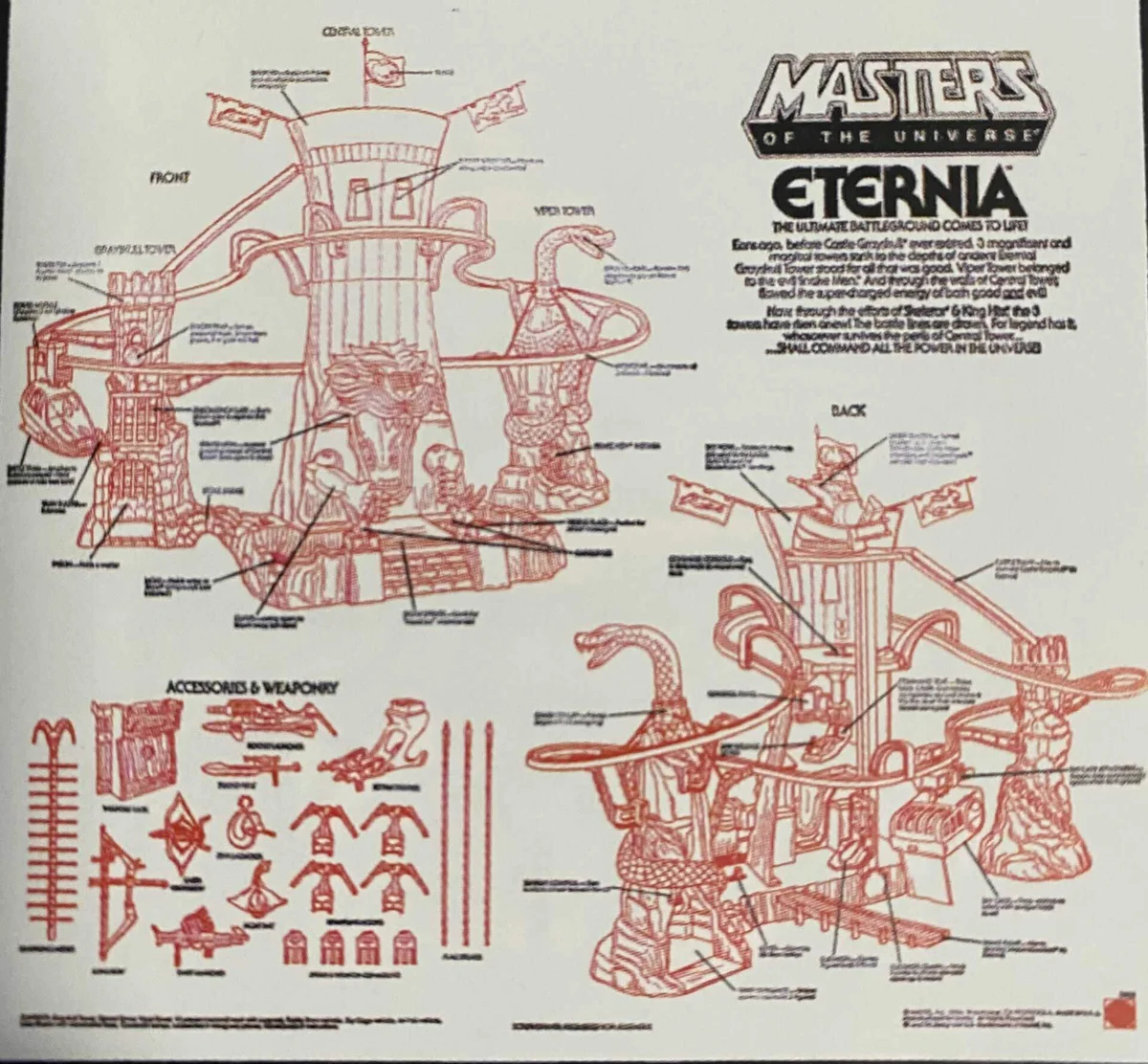 Masters of the Universe Vintage Eternia Playset box rear