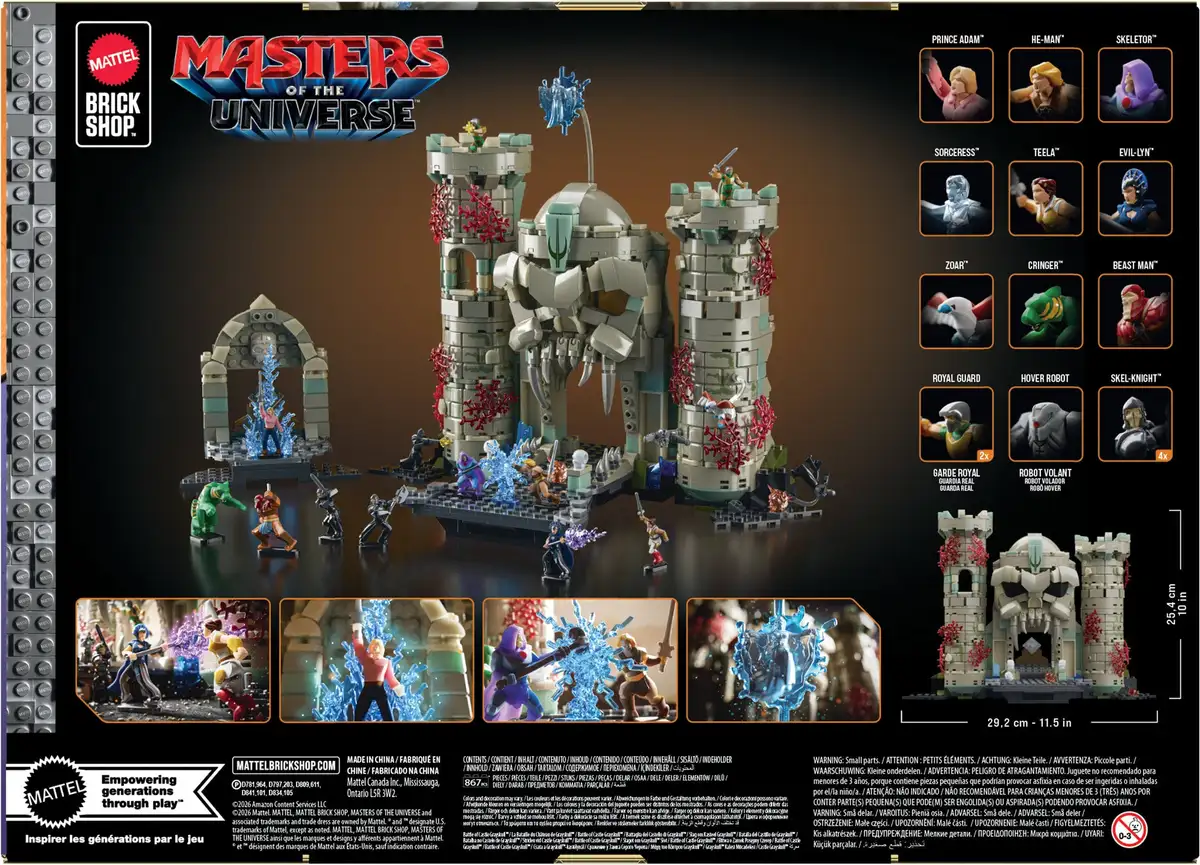 Mattel Brick Shop Masters of the Universe Battle of Castle Grayskull Building Set 10
