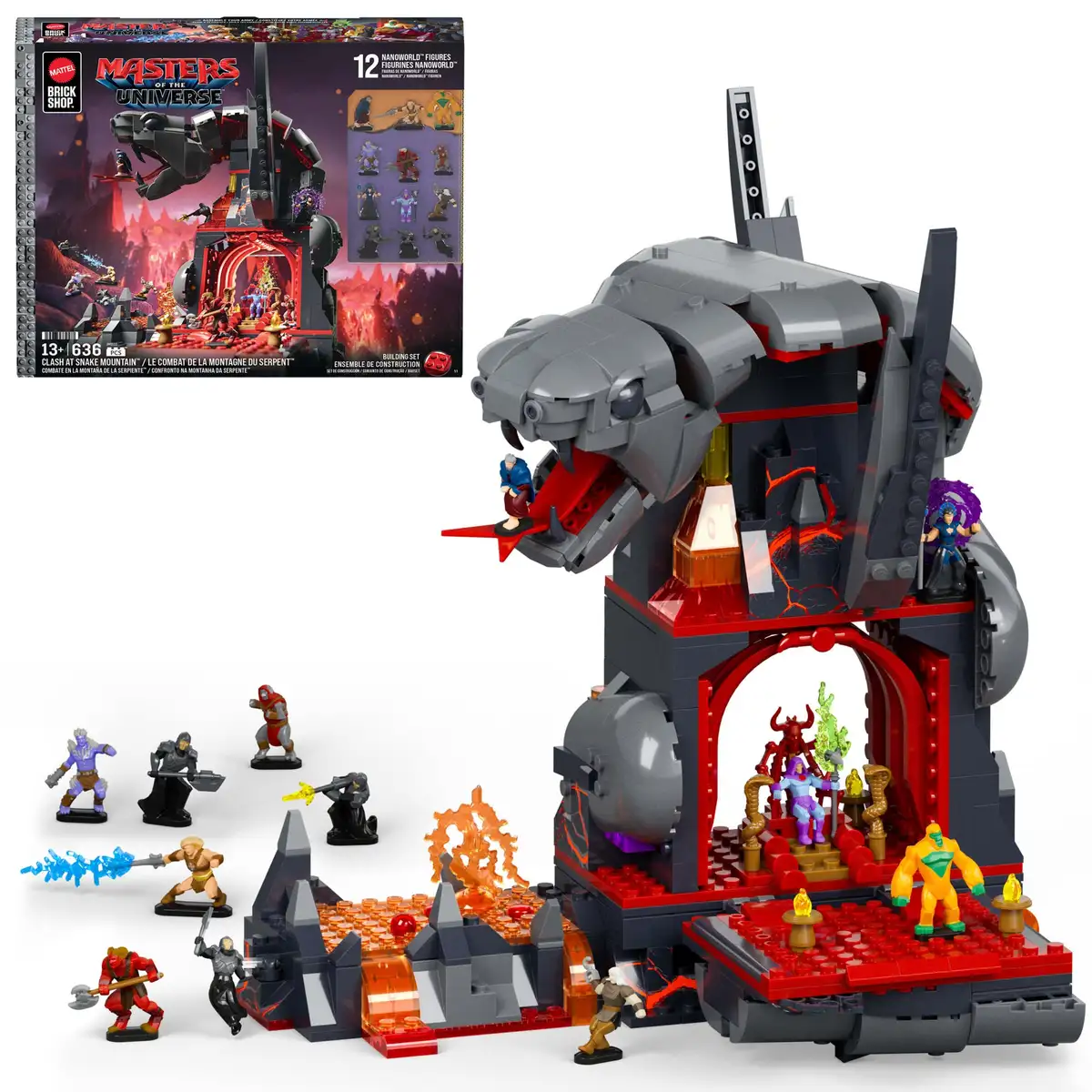 Mattel Brick Shop Masters of the Universe Clash at Snake Mountain Building Set 01