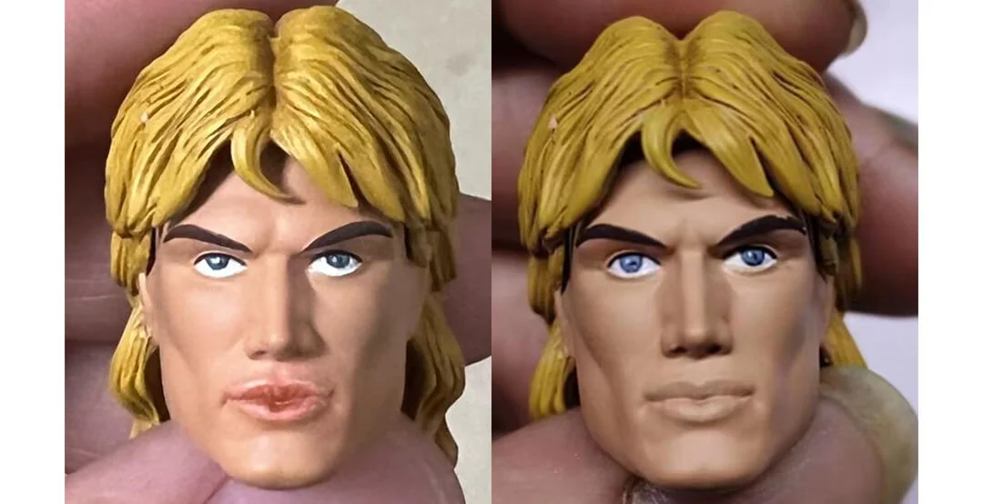 Movie He-Man Dolph Lungren Masters of the Heads v1 and v2