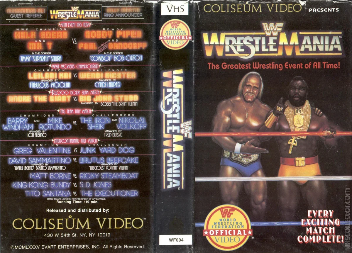 Mr T Wrestlemania 1 VHA Slip Cover