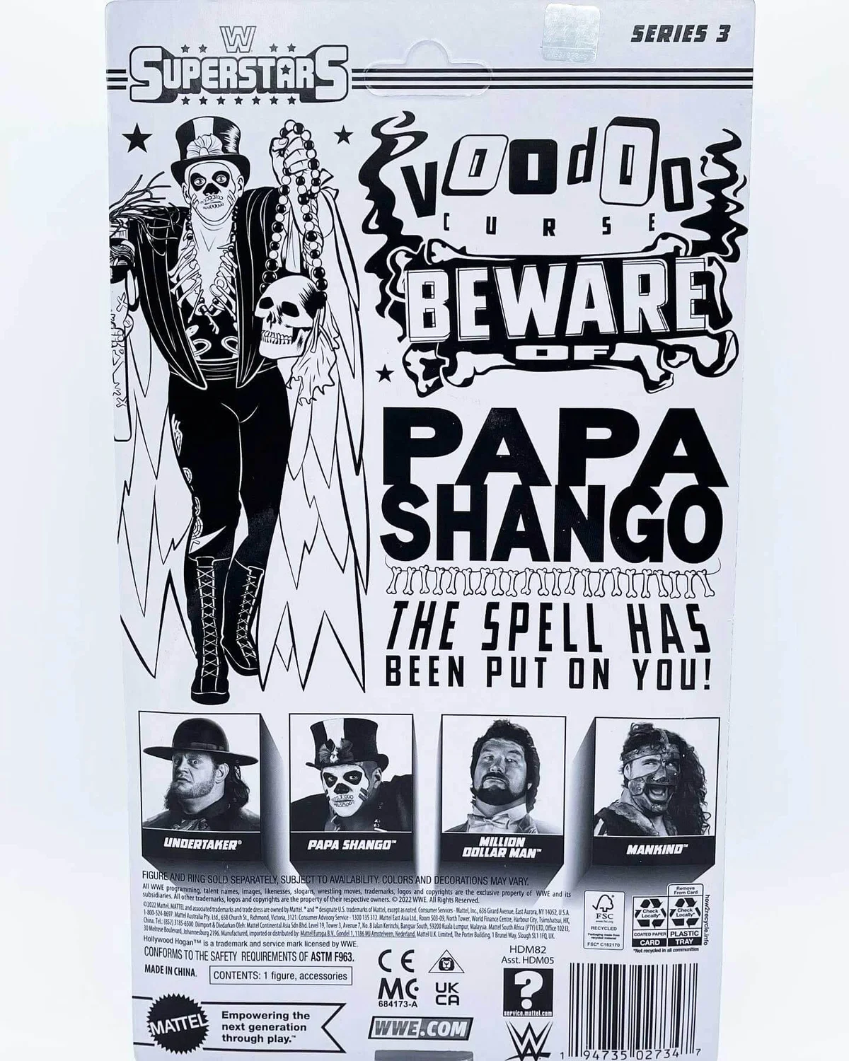 Papa Shango WWE Superstars Series 3 Card Back
