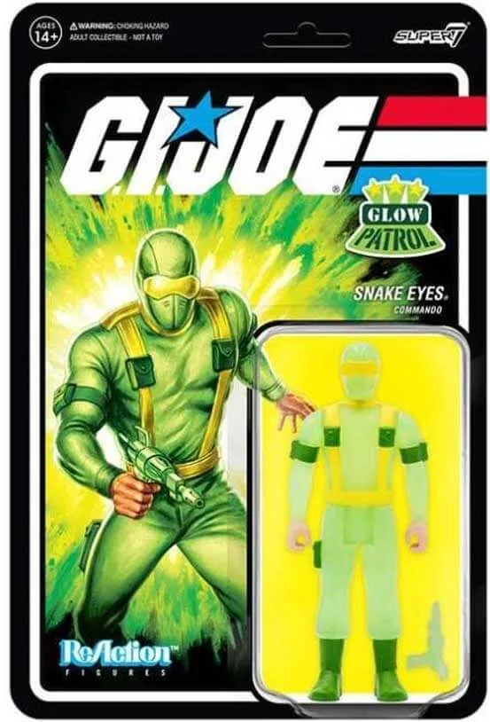 Snake Eyes GI Joe Super7 Reaction Glow Patrol SDCC