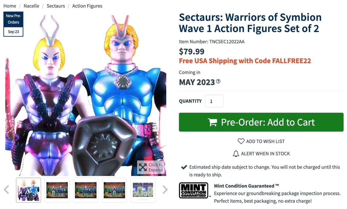 Sectaurs Warriors of Symbion Preorder Entertainment Earth