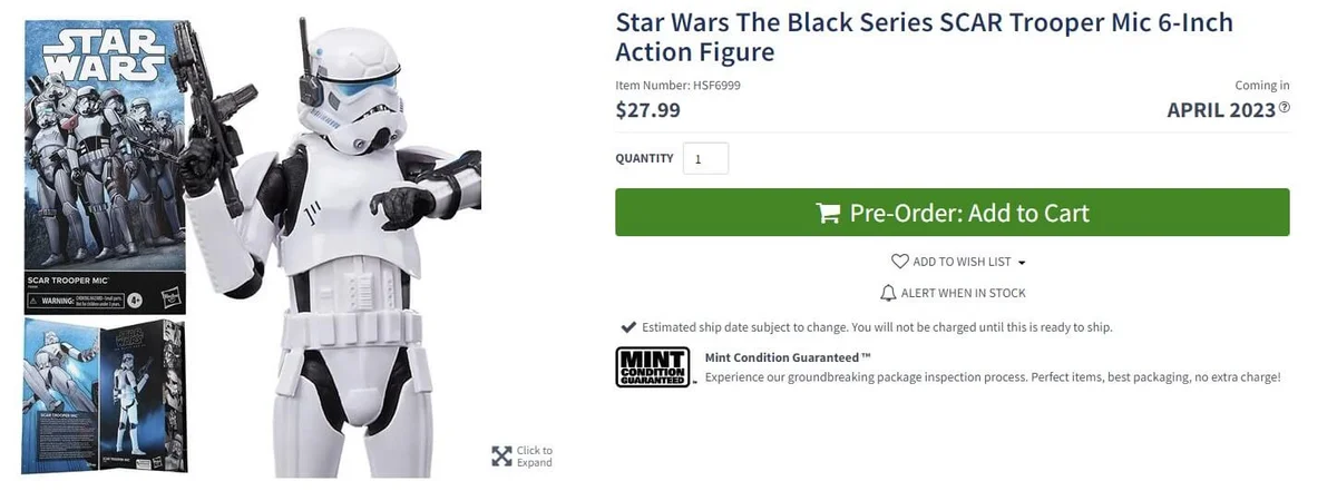 Star Wars The Black Series SCAR Trooper Mic 6-Inch Action Figure EE preorder link