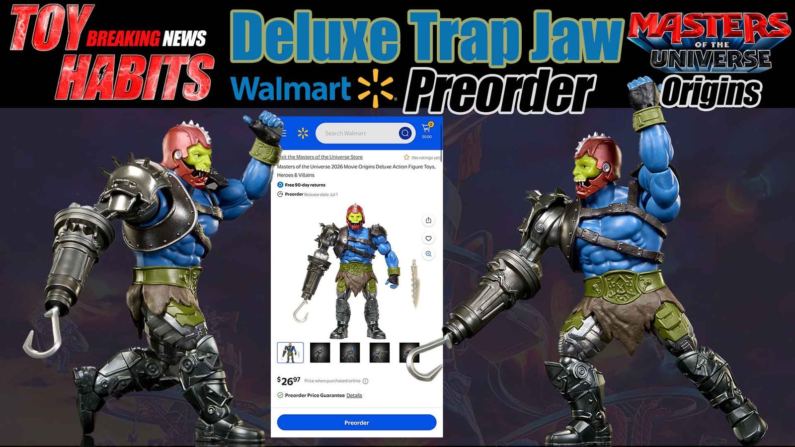 Trap Jaw Deluxe MOTU Origins Movie Figure Walmart Exclusive Preorder