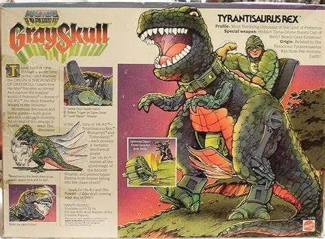 Tyrantisaurus-Rex Vintage MOTU in package rear