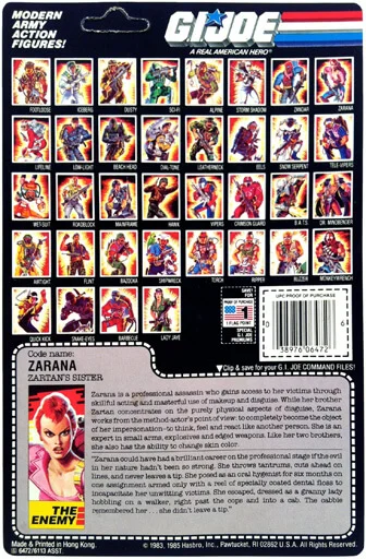 Zarana Earrings Vintage GI Joe Card Back
