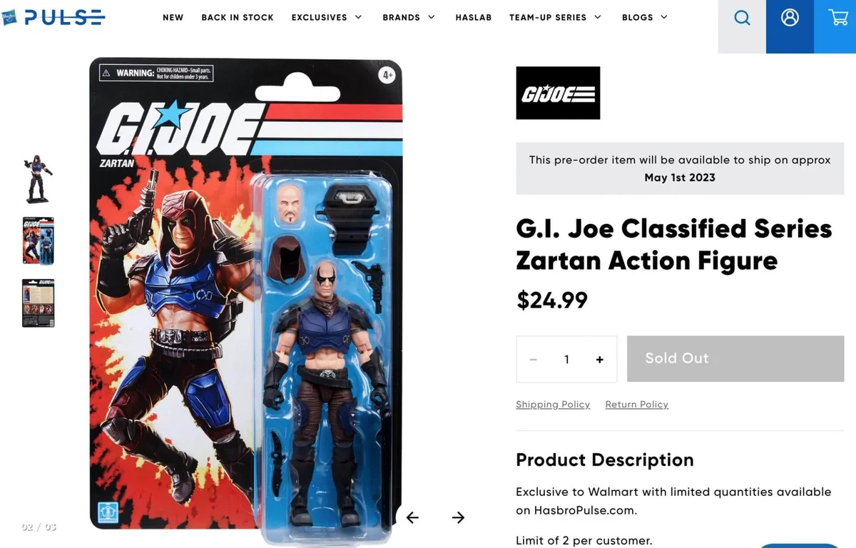 Zartan GI Joe Classified Series Retro Cardback Hasbro Pulse Preorder