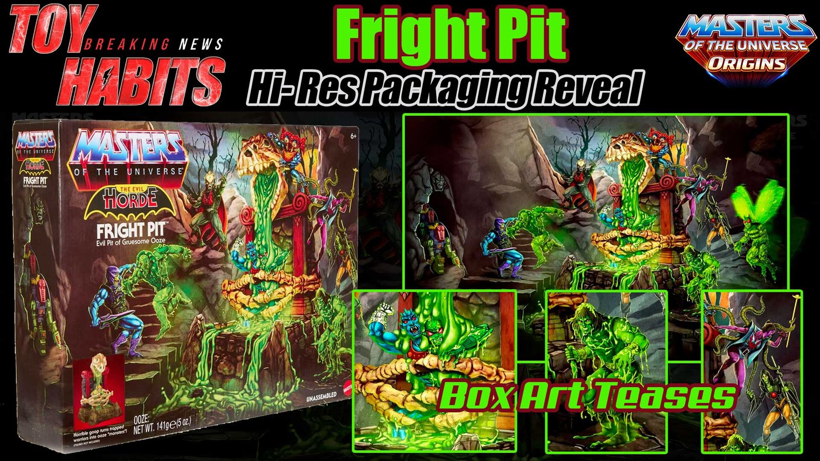 Fright Pit Slime Pit MOTU Origins Hi-Res Packaging Reveal & Teases