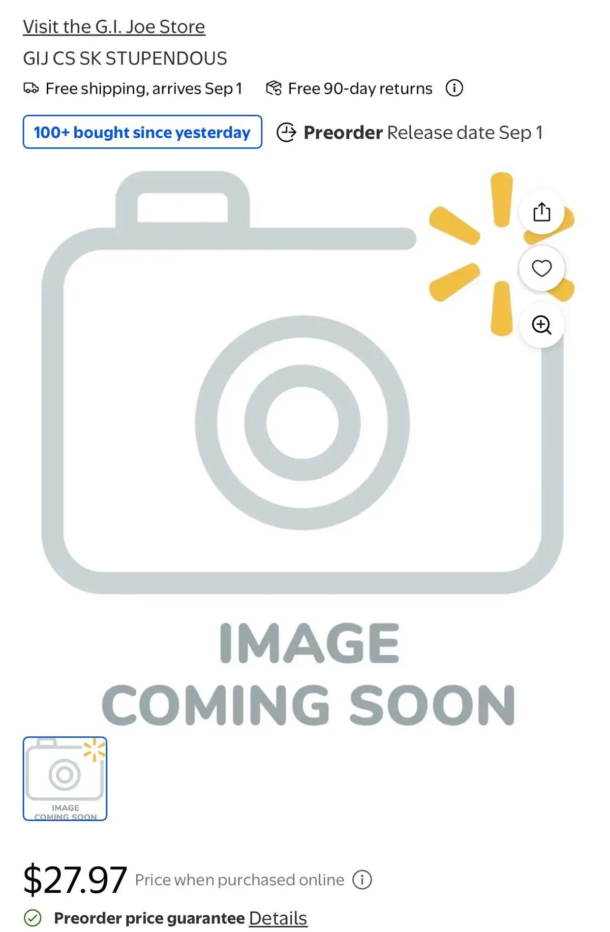 GI Joe Classified Series Yo Joe June 2026 Walmart Listing