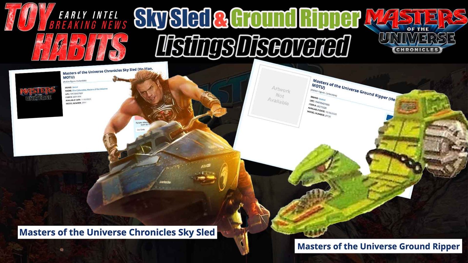 MOTU Chronicles Sky Sled and Ground Ripper Listings Discovered