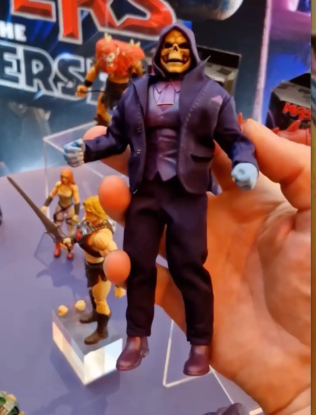 New Skeletor in Suit and Pet Panthor Kitty Cat MOTU Chonicles Figure Reveal 2