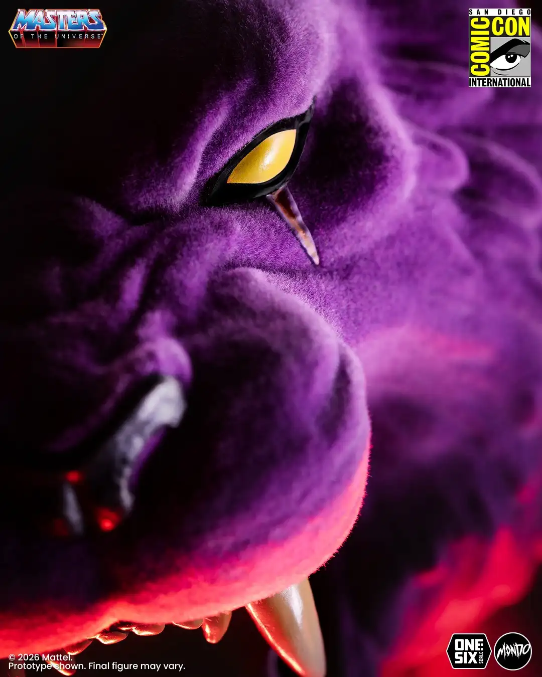 Flocked Panthor MOTU Mondo SDCC 2026 Exclusive Tease 1