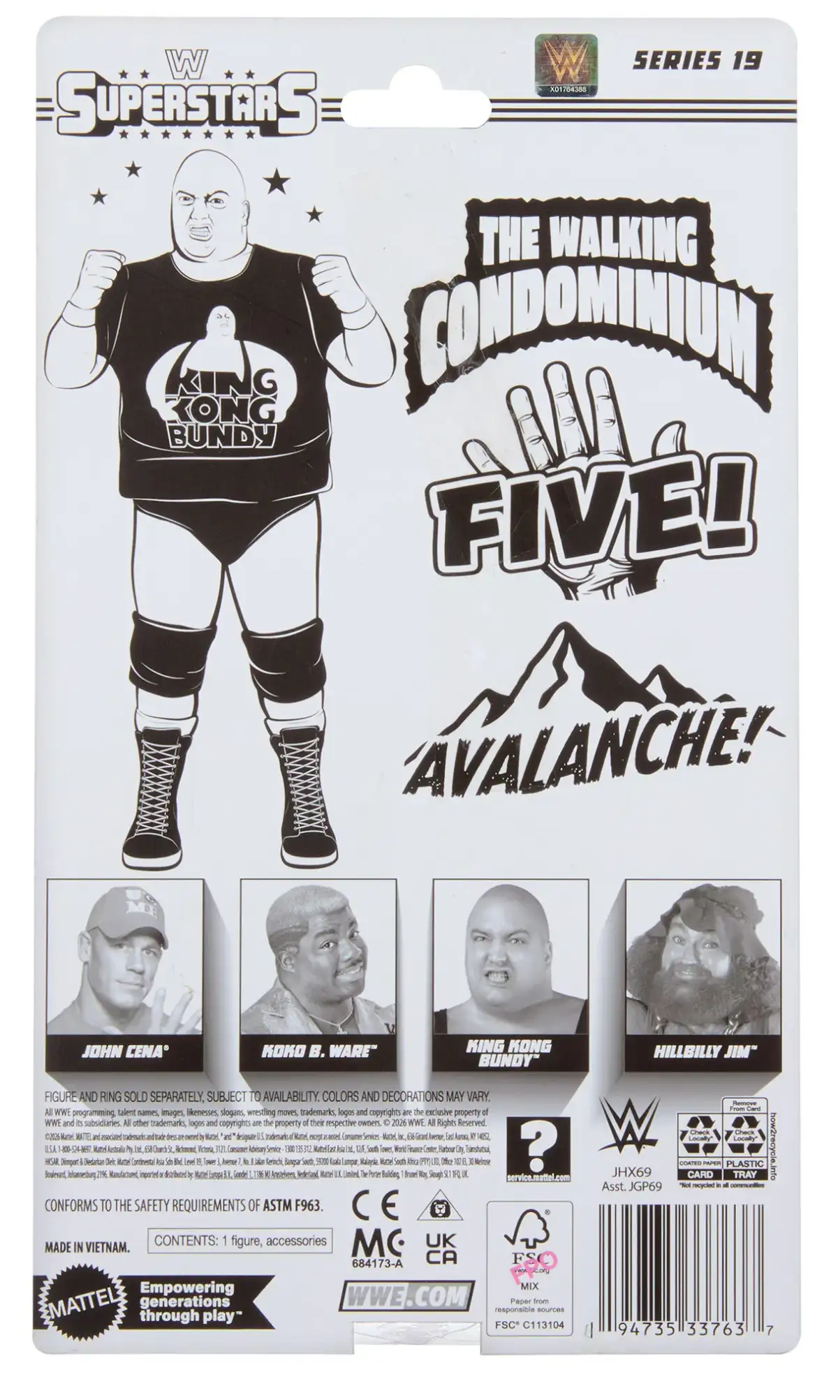 JHX69 KingKongBundy WWE Superstars 19 Figure Ah