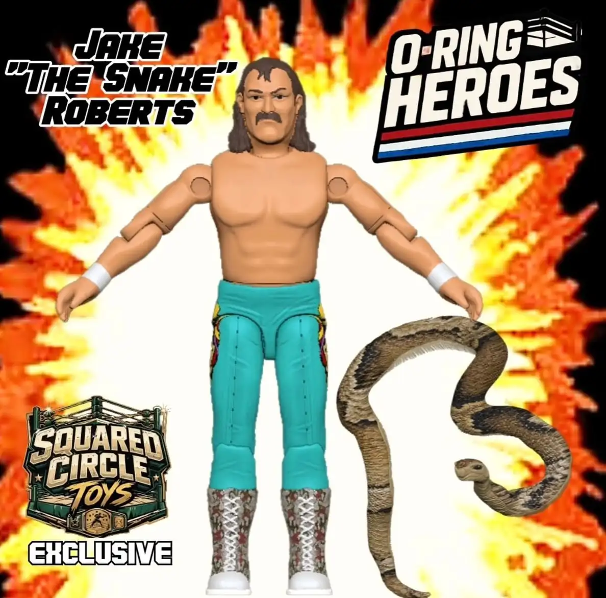 Jake The Snake Roberts KWIK Wrestling O Ring Figure Digital Render 3