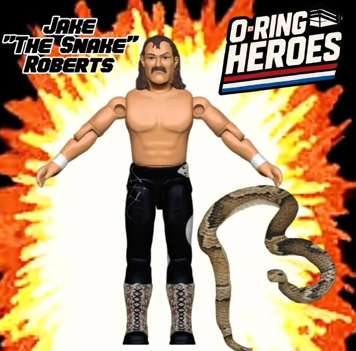 Jake The Snake Roberts KWIK Wrestling O Ring Figure Digital Render 6