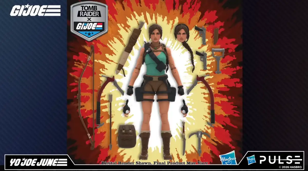 Lara Croft GI Joe Classified Series Retro Cardback Digital Render