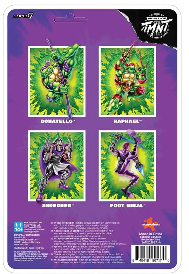 Teenage Mutant Ninja Turtles ReAction+ Wave 01 Package rear