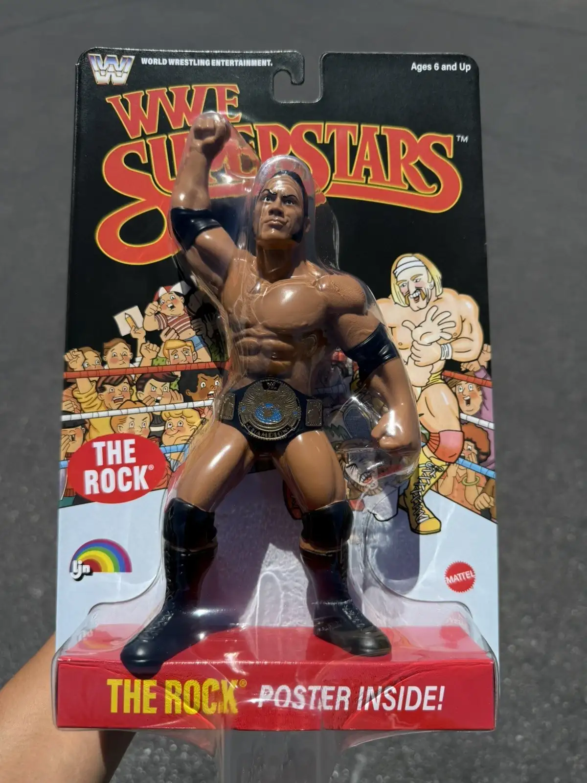 The Rock LJN WWE Superstars Series 3 In Hand 4j