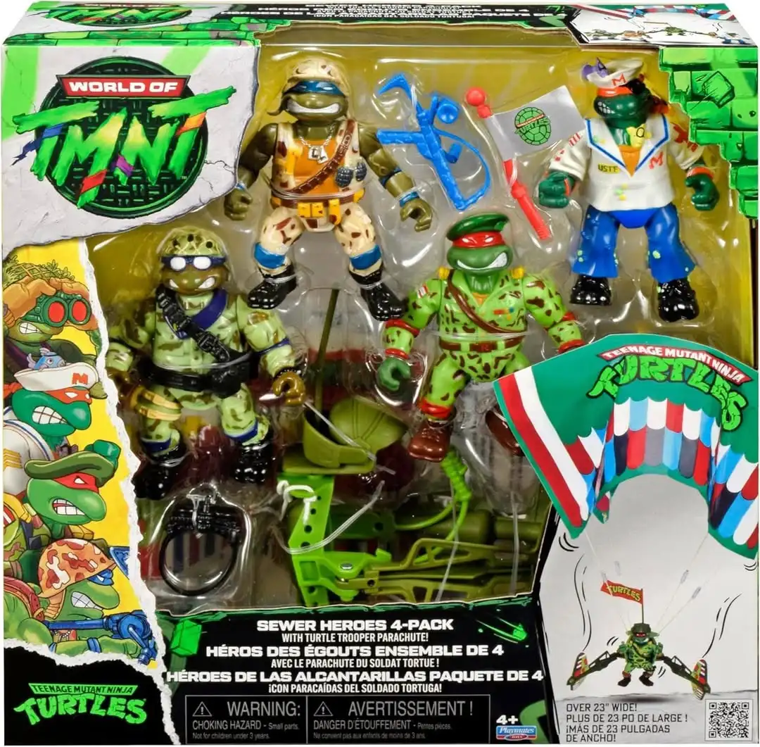 World Of TMNT Sewer Heroes 4 Pack Box Front