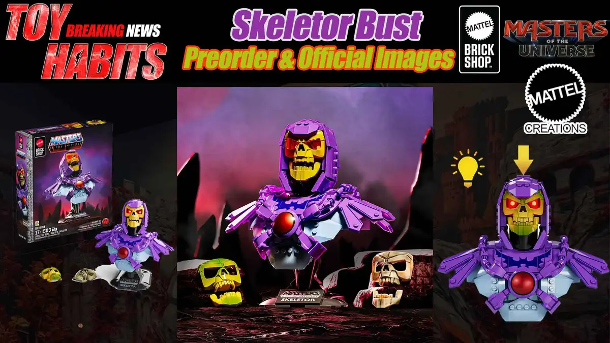 Buildable Skeletor Bust Mattel Brick Shop MOTU Mattel Creations Preorder