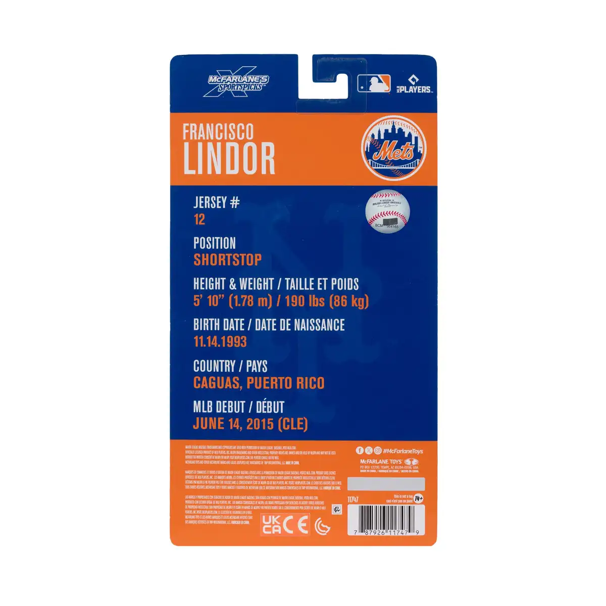 Francisco Lindor (MLB New York Mets) 6 Action Figure McFarlane's SportsPicks 09