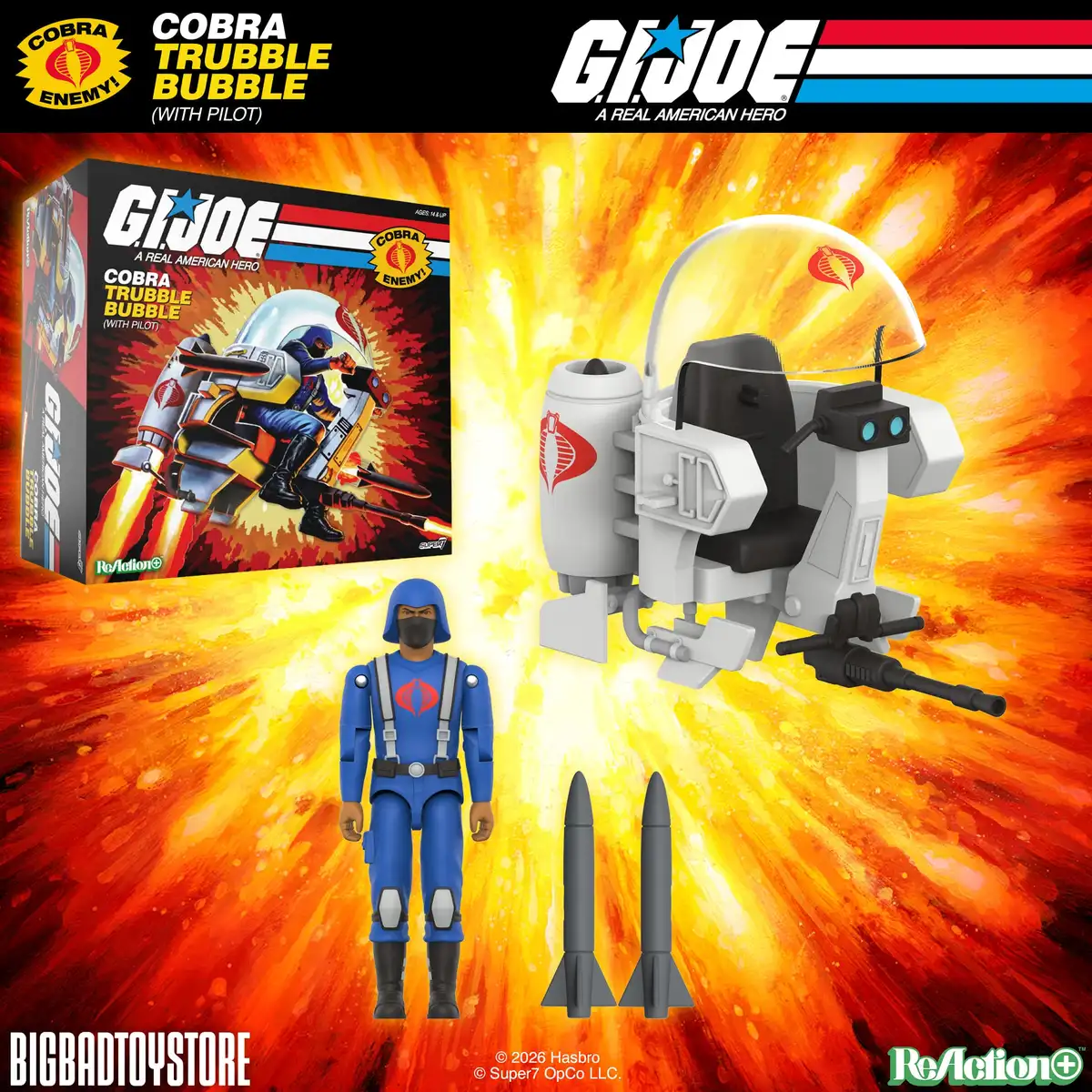 G.I. Joe ReAction+ Cobra Trubble Bubble SDCC 2026 BBTS Exclusive Vehicle with Figure 08