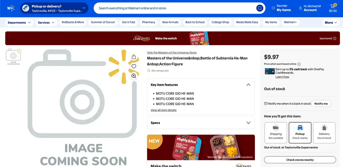 He Man Battle of Subternia MOTU Core Walmart Listing