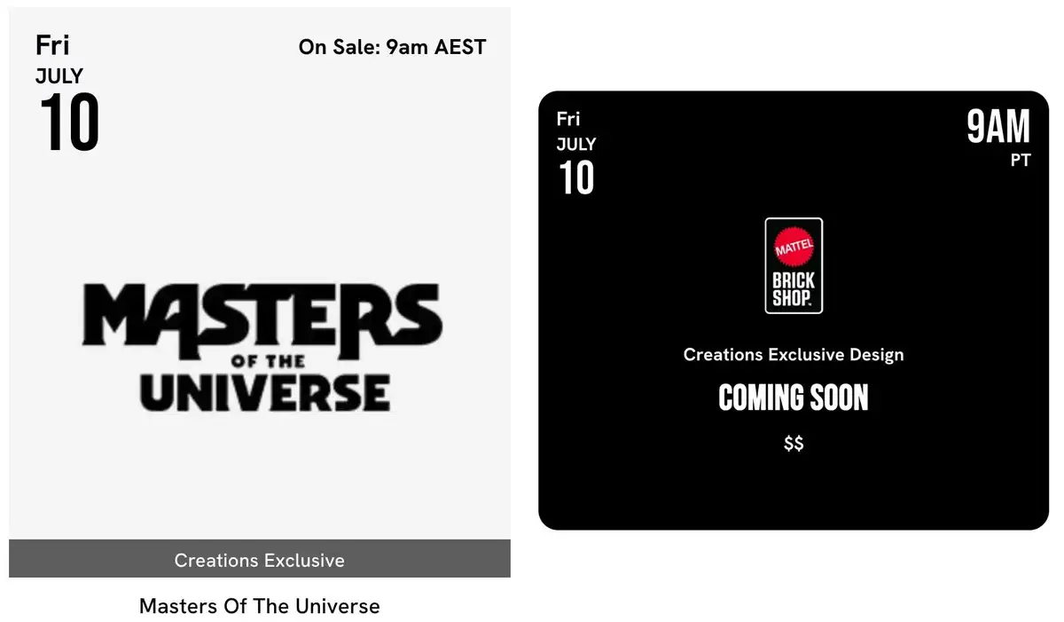 Masters of the Universe Mattel Creations July 10 2026 Drops
