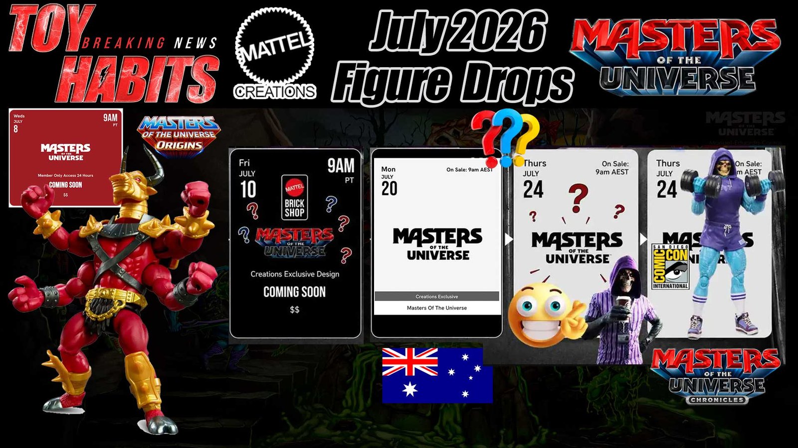 Mattel Creations Masters of the Universe July 2026 Figure Drops Update