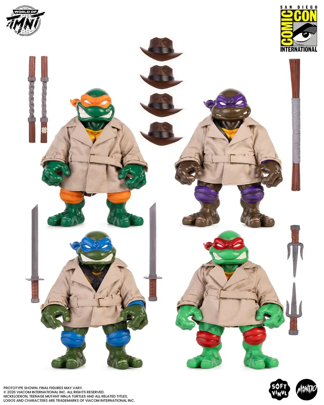 Mondo TMNT Undercover Turtles Soft Vinyl SDCC 2026 Exclusives 5