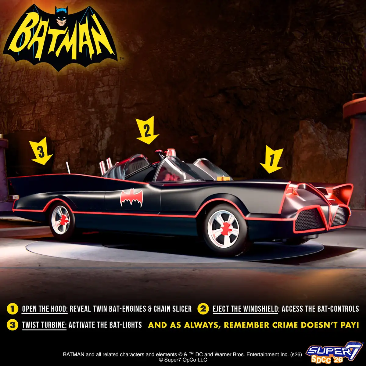 Super7 Metallic Super Cyborg 67' Batmobile SDCC 2026 Exclusive 2