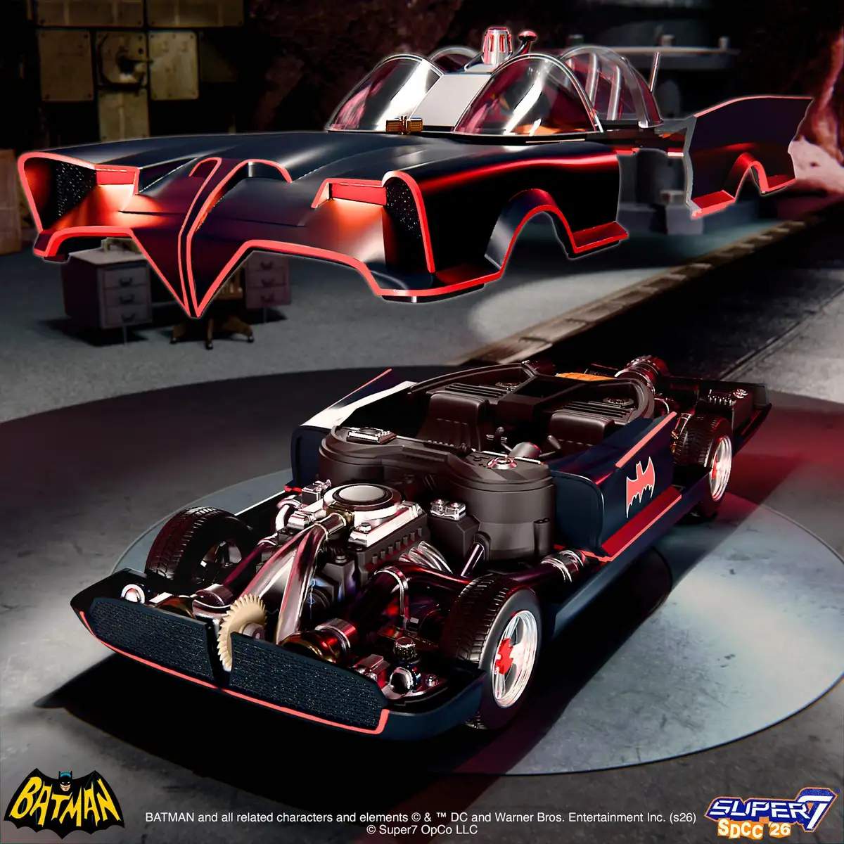 Super7 Metallic Super Cyborg 67' Batmobile SDCC 2026 Exclusive 3