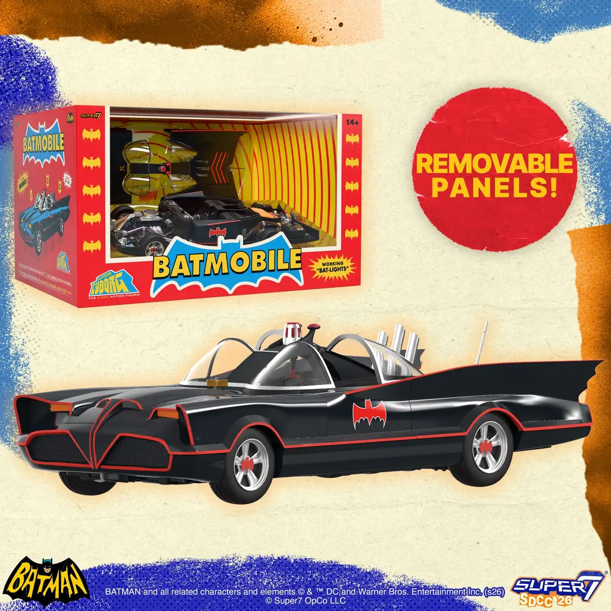 Super7 Metallic Super Cyborg 67' Batmobile SDCC 2026 Exclusive 7