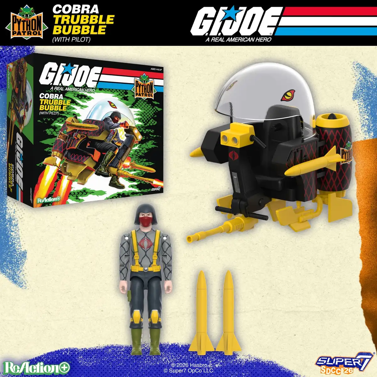 Super7 Python Patrol Trubble Bubble and Cobra Pilot ReAction+ 1