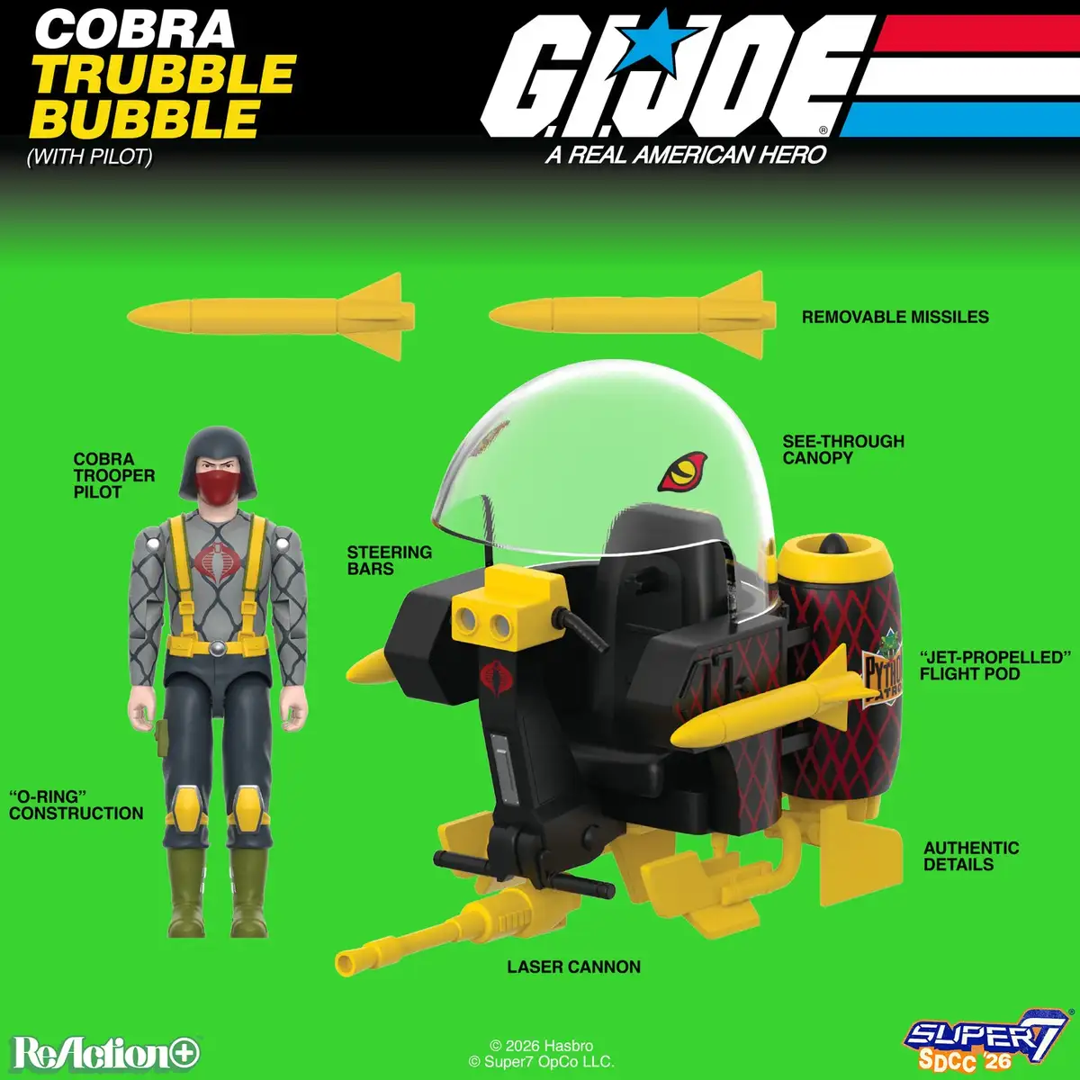 Super7 Python Patrol Trubble Bubble and Cobra Pilot ReAction+ 3