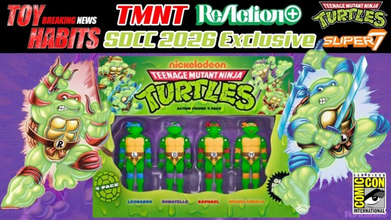 Super7 TMNT ReAction+ Mutagan Ooze Glow in the Dark SDCC 2026 Exclusive 4 Pack