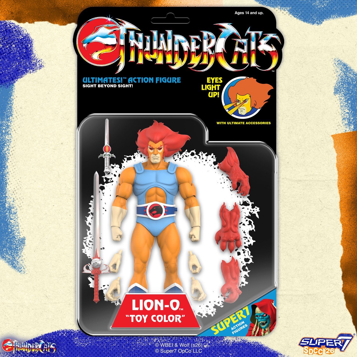 Super7 ULTIMATES Lion O & Mummra Light Up Eyes Retro Cardback Toy Color SDCC 2026 Exclusives 1