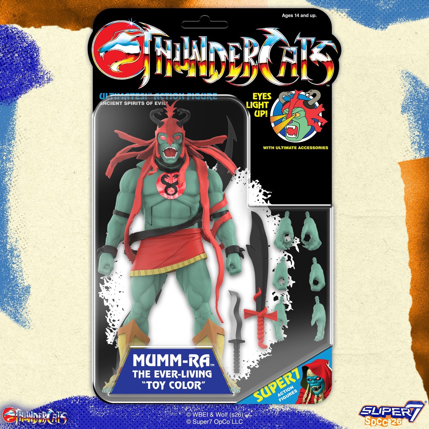 Super7 ULTIMATES Lion O & Mummra Light Up Eyes Retro Cardback Toy Color SDCC 2026 Exclusives 3