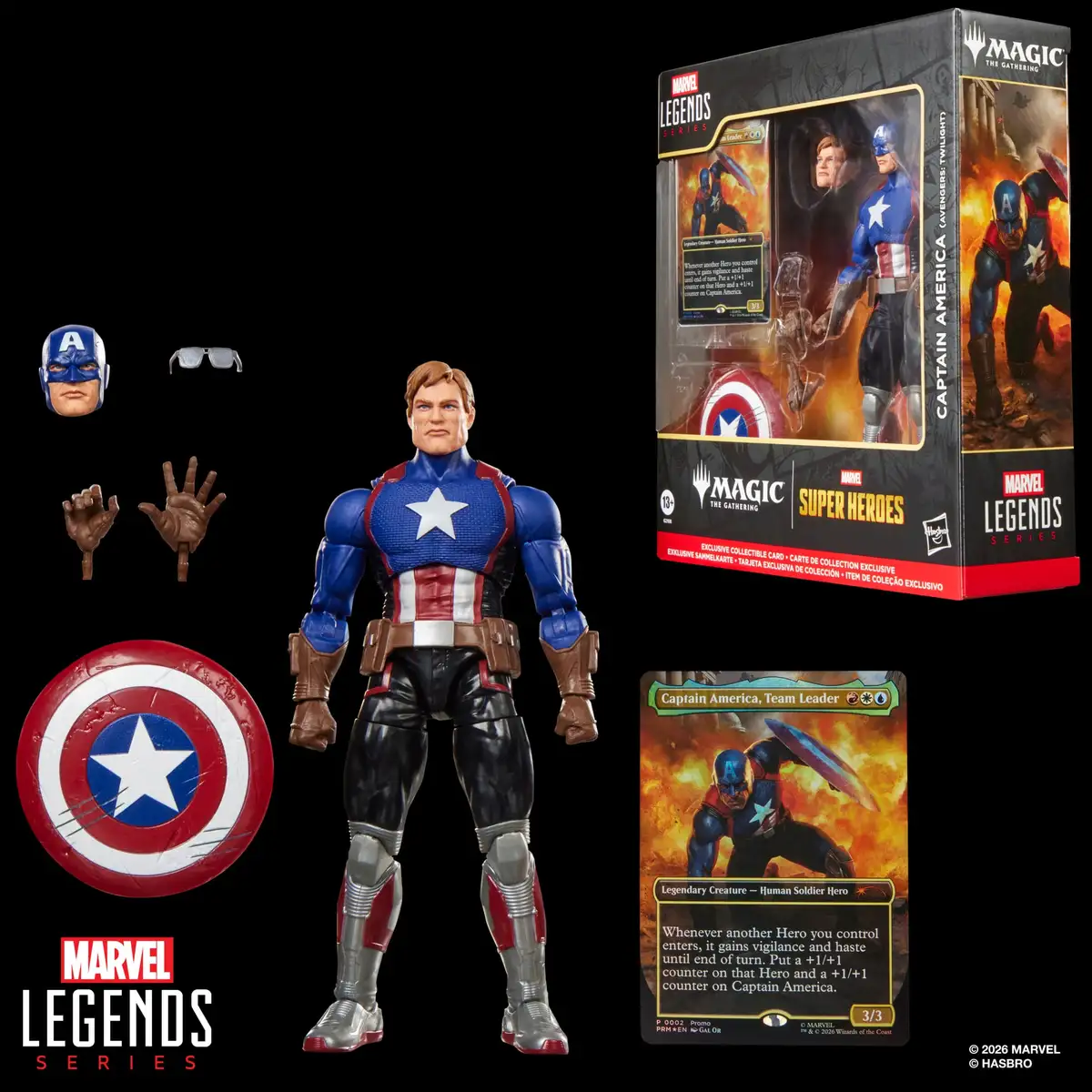 Avengers Twilight Marvel Legends Captain America Action Figure with Exclusive Magic The Gathering Card 11