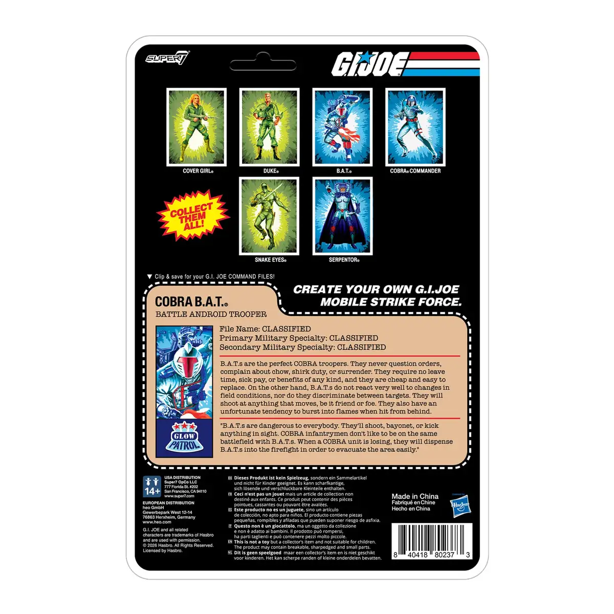 G.I. Joe ReAction+ Cobra Commander, Serpentor, and B.A.T. (Glow Patrol   Blue) SDCC 2026 Exclusive 3 Pack 13