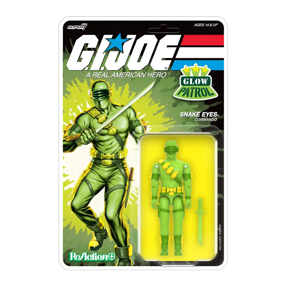 G.I. Joe ReAction+ Duke, Snake Eyes, and Cover Girl (Glow Patrol   Green) SDCC 2026 Exclusive 3 Pack Action Figure Set 06