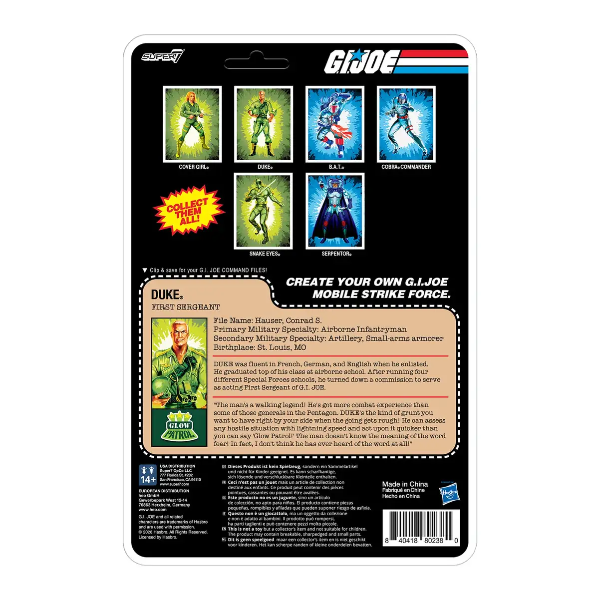 G.I. Joe ReAction+ Duke, Snake Eyes, and Cover Girl (Glow Patrol   Green) SDCC 2026 Exclusive 3 Pack Action Figure Set 12